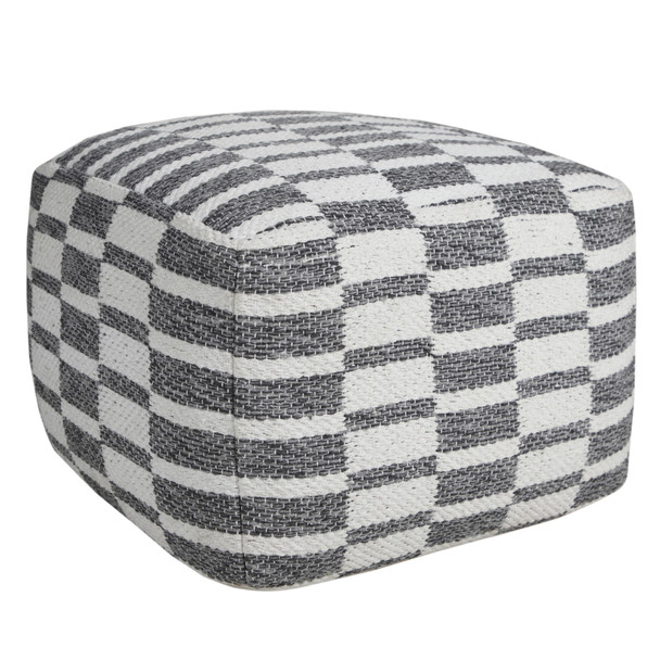 LR Home Quincy 34065 Gray White Pouf