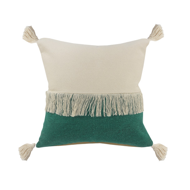 LR Home Carnival 07661 Emerald Green Off-White Pillow
