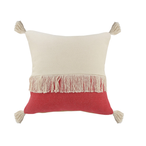 LR Home Carnival 07662 Raspberry Off-White Pillow