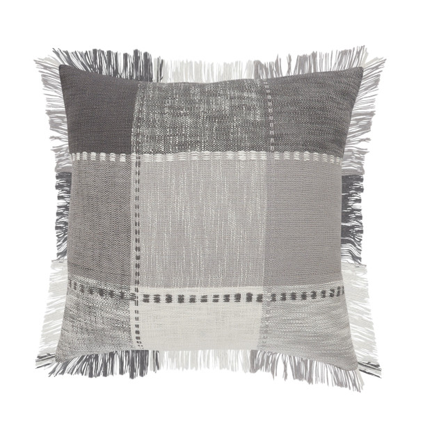 LR Home Drew 07622 Dark Gray Light Gray White Pink Pillow