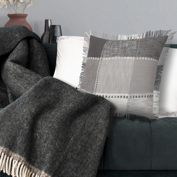 LR Home Drew 07622 Dark Gray Light Gray White Pink Pillow