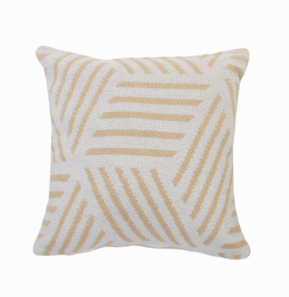 LR Home Elemental 07551 Tan White Pillow