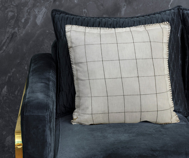 LR Home Estate 08152 Ivory Black Pillow