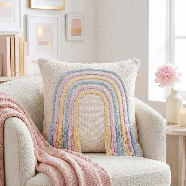 LR Home Groove 08092 Off-White Multi Pillow