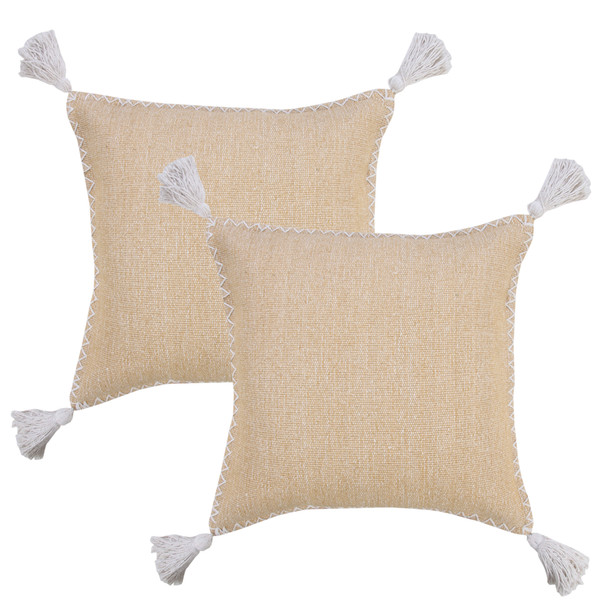 LR Home Hugo 07767 Tan White Pillow