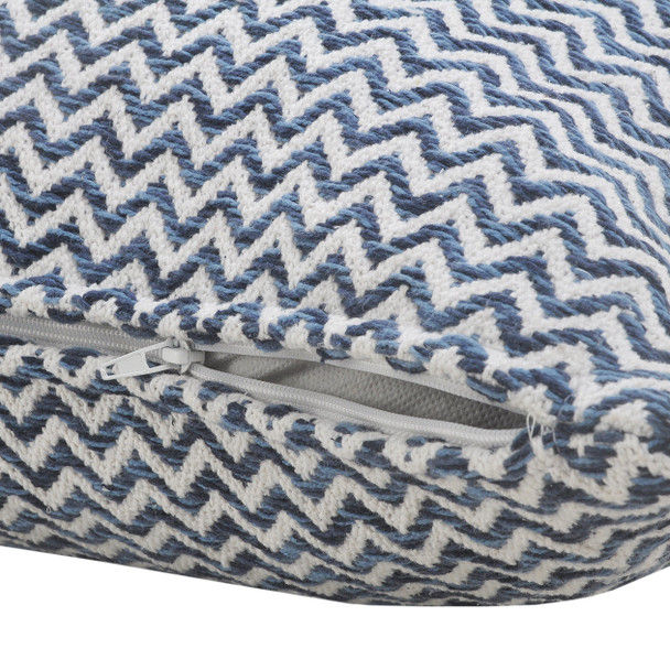 LR Home Insignia 07645 Navy Blue White Pillow