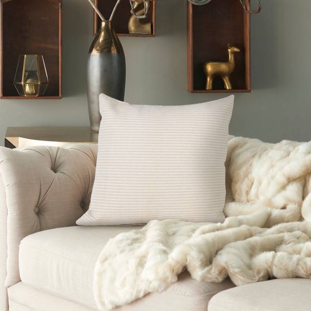 LR Home Insignia 07806 Beige White Pillow