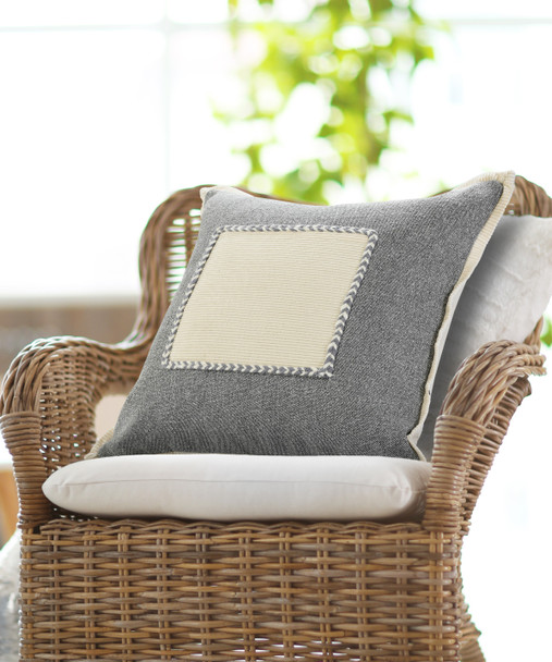 LR Home Riviera 07700 Gray Cream Pillow