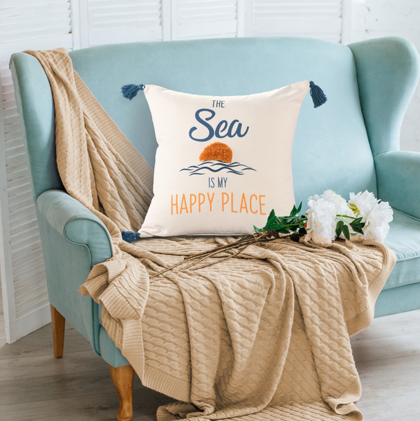 LR Home Seabrook 07970 Navy Golden Yellow Pillow