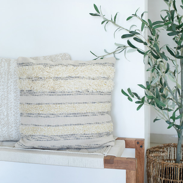 LR Home Soiree 07321 Cream Gray Pillow