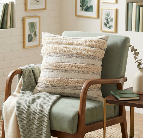 LR Home Soiree 07321 Cream Gray Pillow