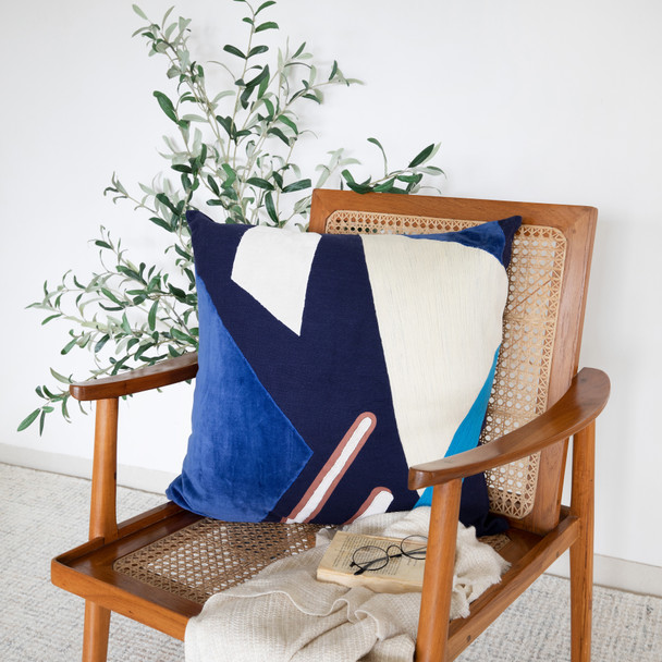 LR Home Stacy Garcia 08419 Cobalt Blue Navy Pillow