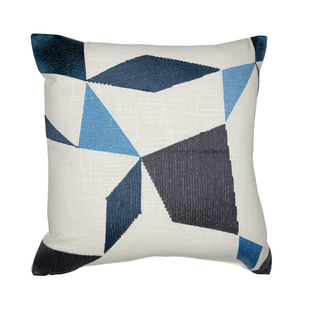 LR Home Stacy Garcia 08659 Ivory Blue Pillow