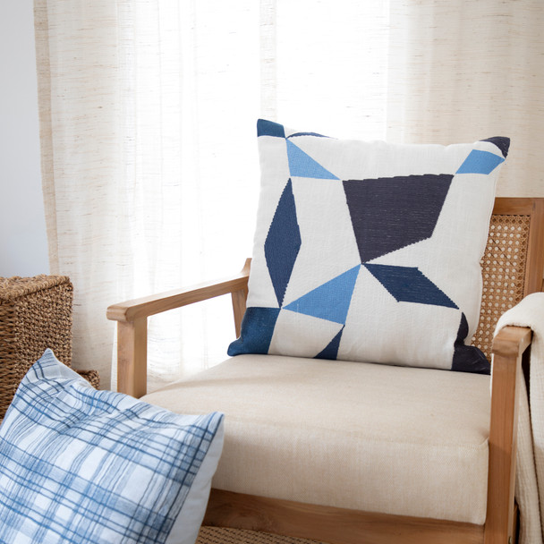 LR Home Stacy Garcia 08659 Ivory Blue Pillow