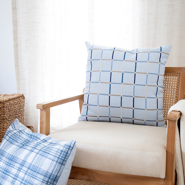LR Home Stacy Garcia 08663 Light Blue Multi Pillow