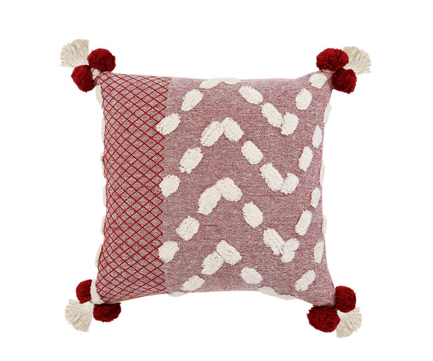 LR Home Zeal 07705 Heute Red Cream Pillow