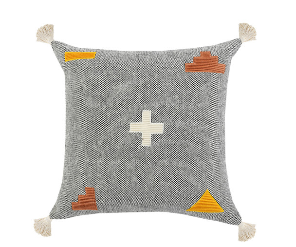 LR Home Zeal 07716 Gray Black White Adobe Golden Glow Pillow