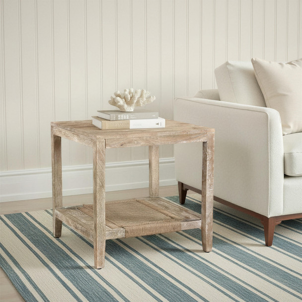 LR Home Beau 46302 White Washed Side Table