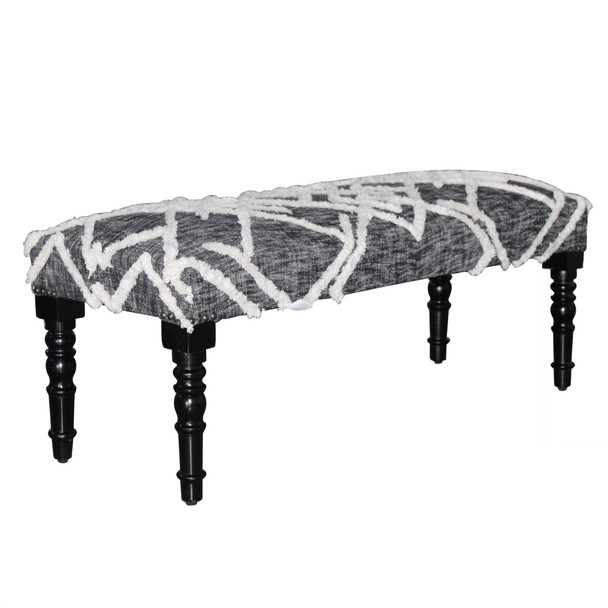 LR Home Alexei 99067 Black Gray Accent Bench