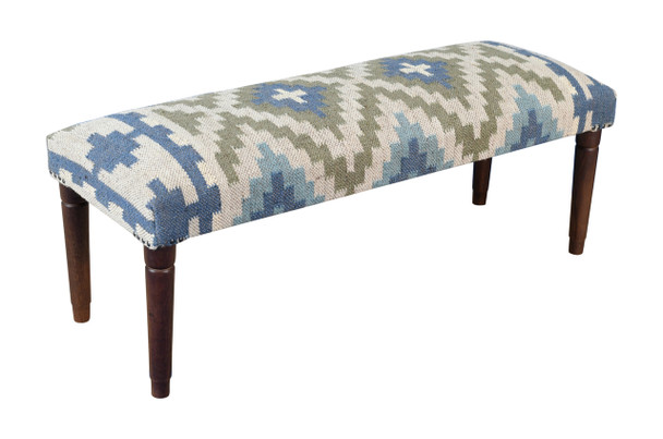 LR Home Plush 46119 Blue Sage Accent Bench