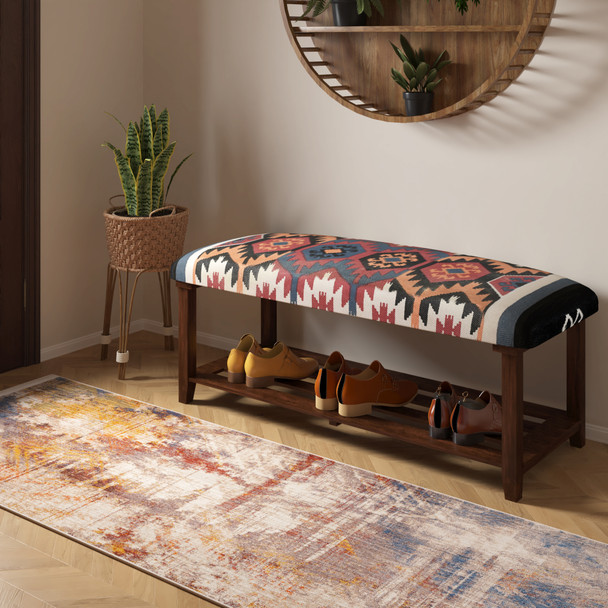 LR Home Reno 46324 Multicolored Accent Bench