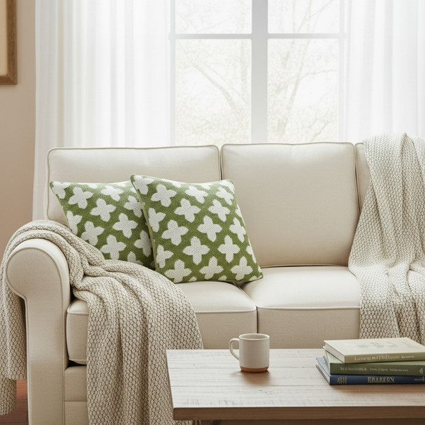 LR Home Leonora 07762 Green White Pillow