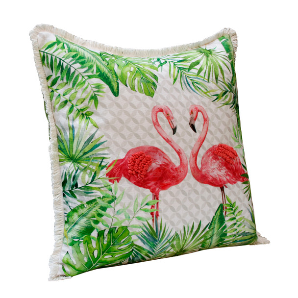 LR Home Panama 08048 Coral Pink Green Pillow