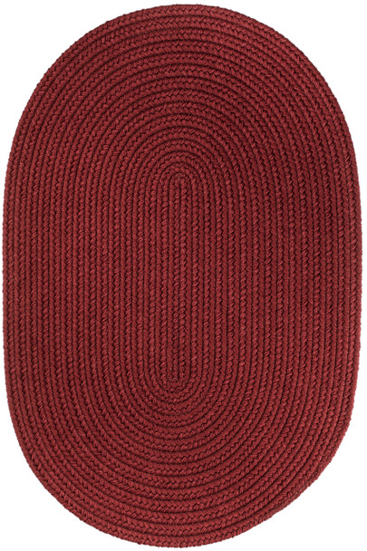 Rhody Solid Poly S005 Colonial Red Area Rug