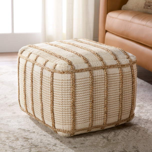 Jaipur Wayland WYL01 White Pouf