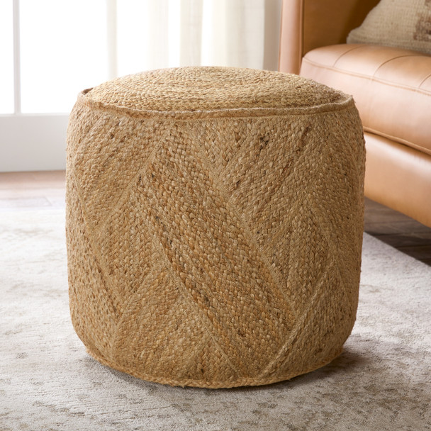 Jaipur Nadal NDL01 Tan Beige Pouf