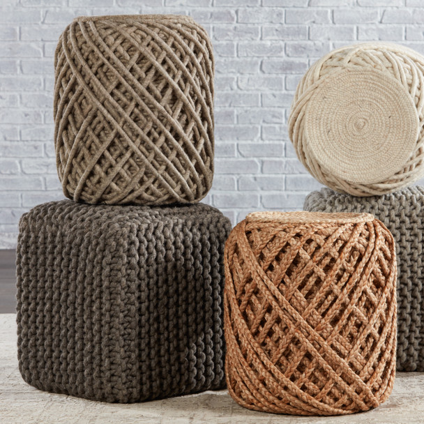 Jaipur Scandinavia Pouf SCP19 Tan Beige Pouf