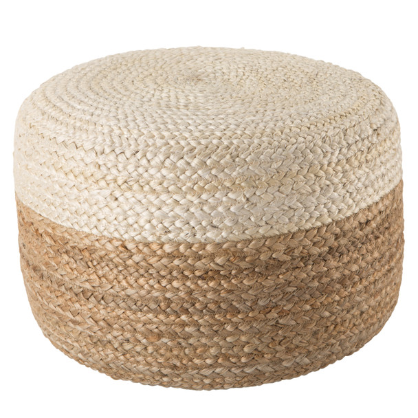 Jaipur Saba SAA09 Ivory White Pouf