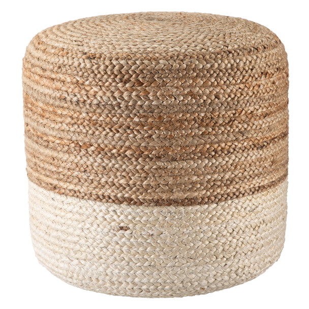 Jaipur Saba SAA19 Ivory White Pouf