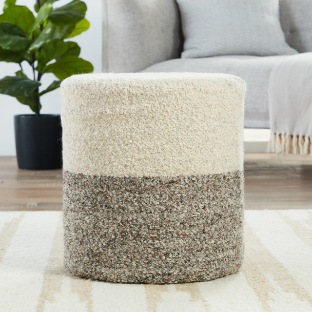 Jaipur Folke FOL02 Ivory White Pouf