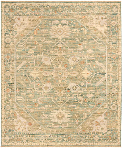 Nourison Antique Bloom ANB03 Teal Rug