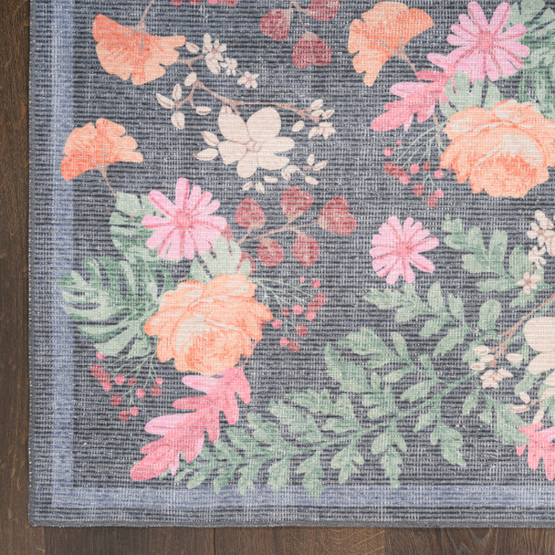 Nourison Botanical Washables BOT02 Charcoal Multicolor Rug