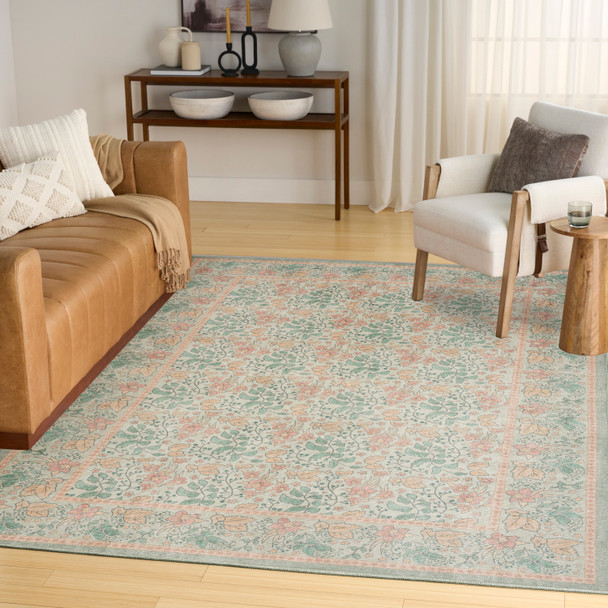 Nourison Botanical Washables BOT03 Green Multicolor Rug