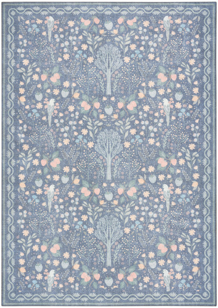 Nourison Botanical Washables BOT04 Blue Multicolor Rug