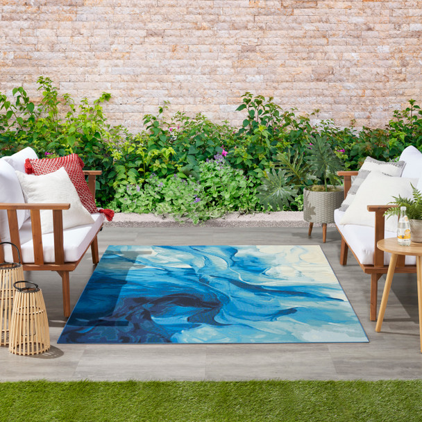 Nourison Color Splash CSP09 Blue Ivory Rug
