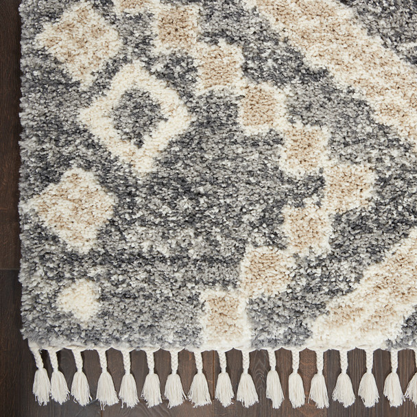 Nourison Oslo Shag OSL02 Grey Ivory Rug