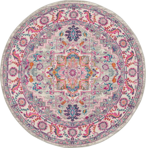 Nourison Passion PSN20 Light Grey Pink Rug