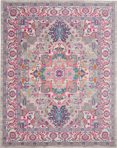 Nourison Passion PSN20 Light Grey Pink Rug