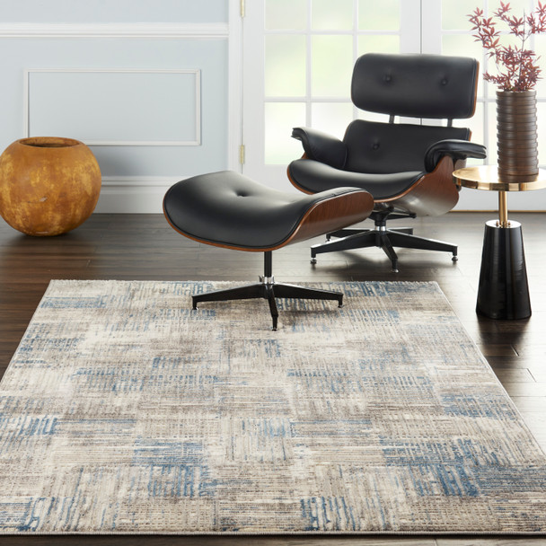 Nourison Solace SLA03 Ivory Grey Blue Rug