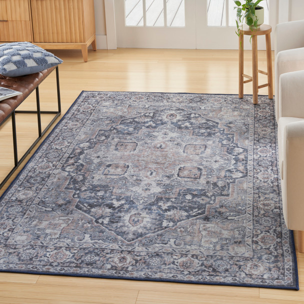 Nourison New Concept Washables SR101 Ivory Navy Rug