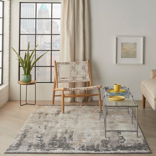 Nourison Tangra TNR05 Cream Grey Rug