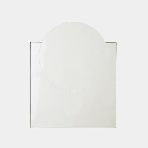 Global Views Mila Square Circle Mirror-Brushed Brass Mirror