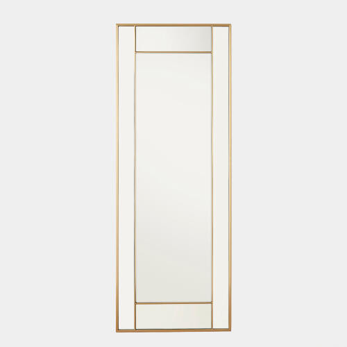 Global Views Block Framed Mirror-Brass Mirror