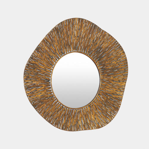 Global Views Ameba Wall Mirror-Antique Gold Mirror