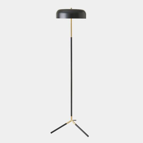 Global Views Carson Dome Black Brass Floor Lamp