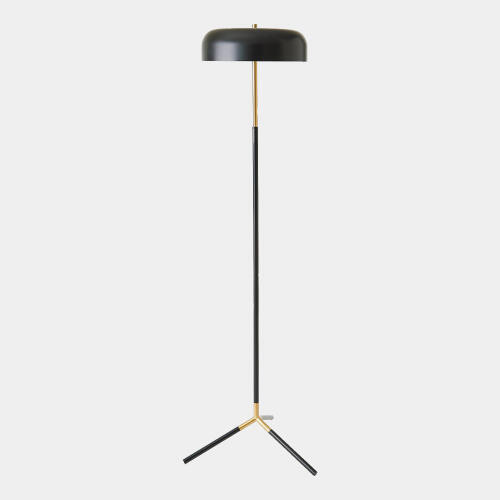 Global Views Carson Dome Black Brass Floor Lamp